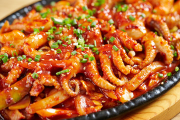 Korean spicy stir fried octopus 