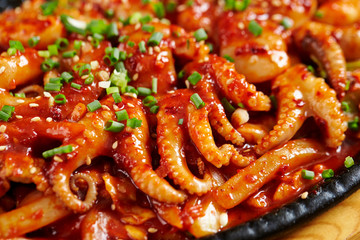 Korean spicy stir fried octopus 