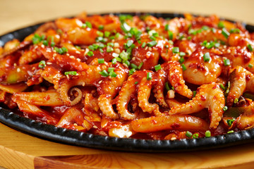 Korean spicy stir fried octopus 