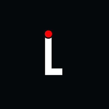 lower case L and I letter logo vector in red and white