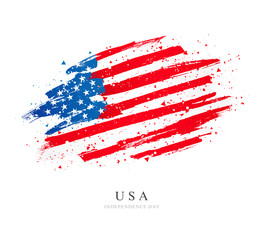 USA flag. Vector illustration on white background. © chekart