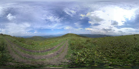 VR360度素材 道後山 山頂に広がる草原 