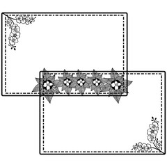 Vector illustration greeting card with design wreath frame