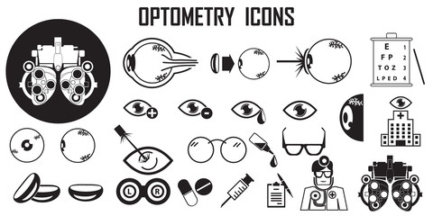 icon eye optical lens optometry glasses vector.