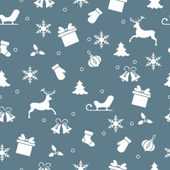 Happy New Year 2019 and Christmas seamless pattern