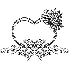 Vector illustration various flower frame with decoration style