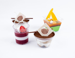 Different cakes white background