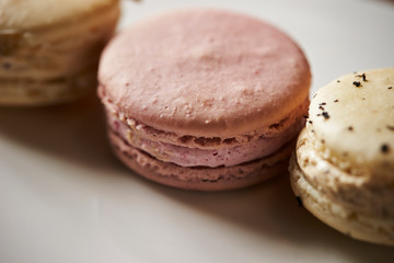 Various flavor macaroons, French pastry