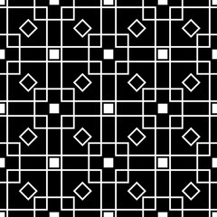  White geometric seamless pattern on black background