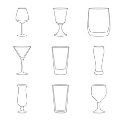 Vector design of dishes and container icon. Collection of dishes and glassware stock vector illustration.