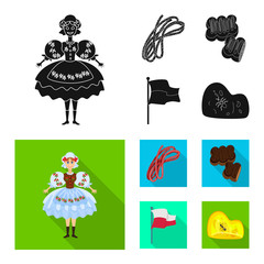 Vector design of traditional and tour logo. Set of traditional and landmarks stock symbol for web.