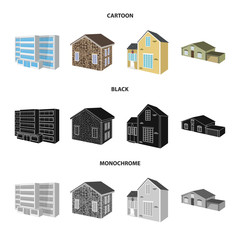 Isolated object of facade and housing sign. Set of facade and infrastructure stock symbol for web.