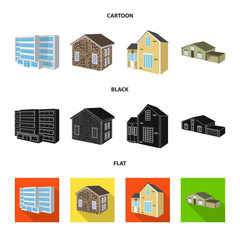 Vector design of facade and housing sign. Set of facade and infrastructure vector icon for stock.