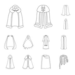 Vector illustration of robe and garment symbol. Collection of robe and cloth stock symbol for web.