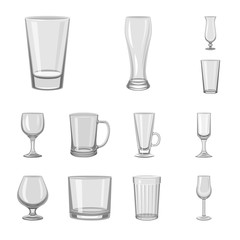 Vector illustration of capacity and glassware icon. Collection of capacity and restaurant stock symbol for web.