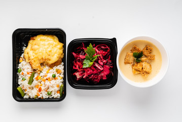 dinner set on the white background