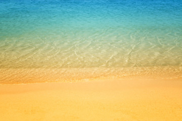 blue sea and brown sand beach  summer nature wallpaper background