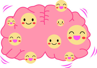 Fototapeta premium Illustration of a cute brain