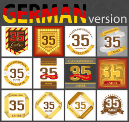 German set of number 35 templates