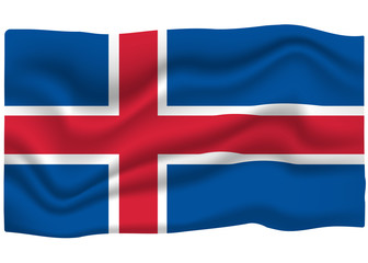 Iceland Flag Icon. National Flag Banner. Cartoon Vector illustration