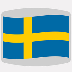 flag of sweden,  vector illustration, flat