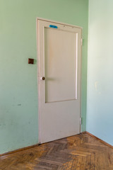 Old white wooden interior door.