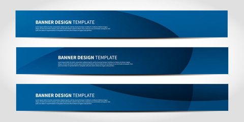 Vector banners with abstract geometric blue background