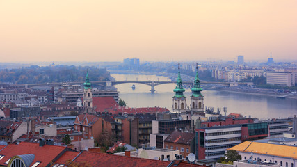 Fototapeta na wymiar Cityscape of beautiful european old town Budapest, Hungary