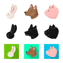 Vector illustration of agriculture and breeding symbol. Collection of agriculture and organic  vector icon for stock.