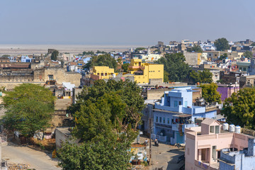 View of Sambhar Lake Village. Rajasthan. India