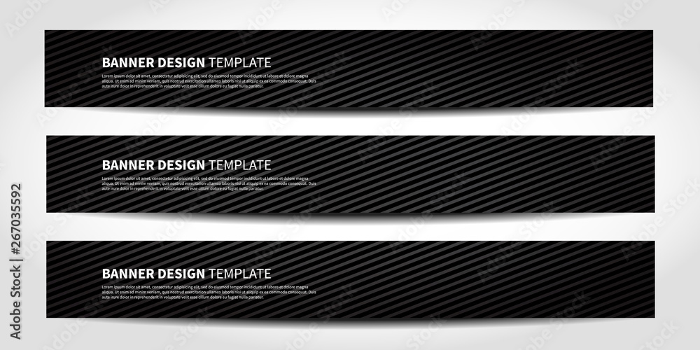 Sticker vector banners with abstract geometric background. black website headers