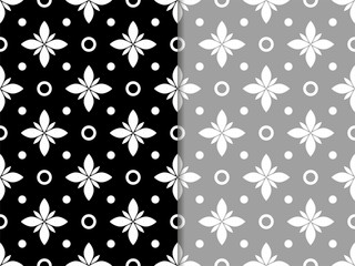 seamless pattern with flowers and circles