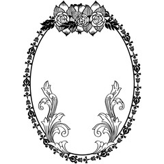 Vector illustration various pattern for design wreath frame