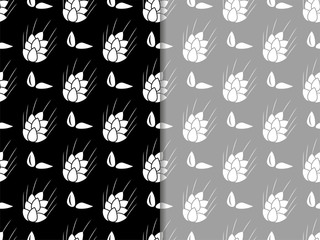 seamless floral pattern with ears of wheat