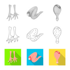 Vector design of product and poultry icon. Set of product and agriculture    vector icon for stock.
