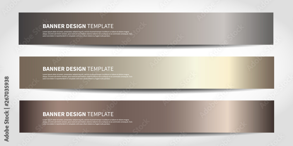 Sticker vector banners with abstract background. bronze website headers