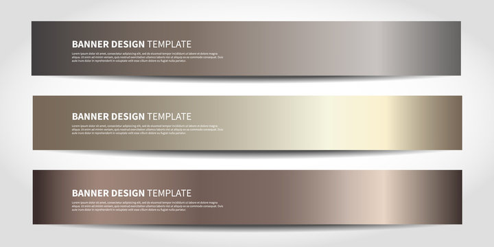 Vector banners with abstract background. Bronze Website headers