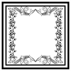 Vector illustration various leaf flower frame with cute style