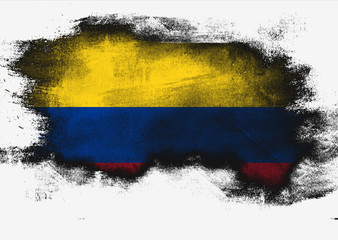 Colombia flag painted with brush