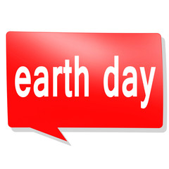 Earth day word on red speech bubble