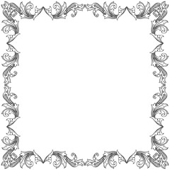 Vector illustration various leaf flower frame with cute style