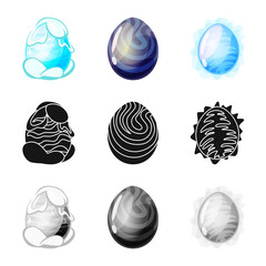 Vector illustration of animal and prehistoric icon. Set of animal and cute  stock symbol for web.