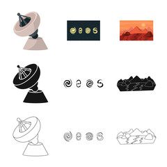 Isolated object of astronomy and technology  icon. Collection of astronomy and sky stock vector illustration.