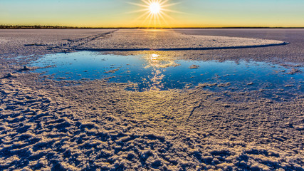Sunset on Hart Lake, between Coober Pedy and Adelaide