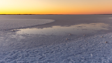 Sunset on Hart Lake, between Coober Pedy and Adelaide