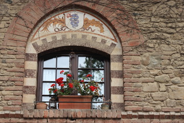 Fototapeta na wymiar Grazzano Visconti, città d'arte e villaggio medievale nel nord Italia