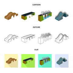 Vector design of connection and design sign. Set of connection and side vector icon for stock.
