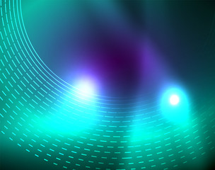 Neon circles abstract background