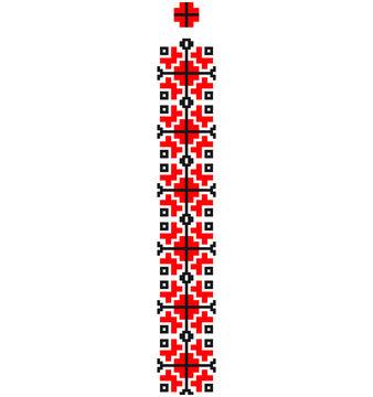 Alphabet and numbers, traditional Romanian embroidery pattern