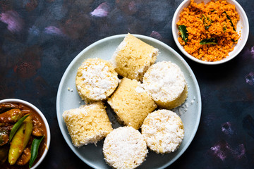 Puttu, or pittu, is a breakfast dish in Sri Lanka, Singapore, Indian state of Kerala, Tamil Nadu, parts of Karnataka, and Malaysia.